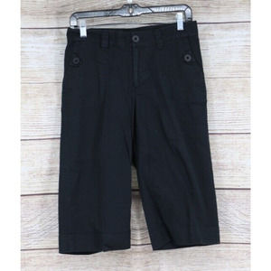 Christopher & Banks Stretch Womens Mid Rise Wide Leg Cropped Pants Size 4 Black